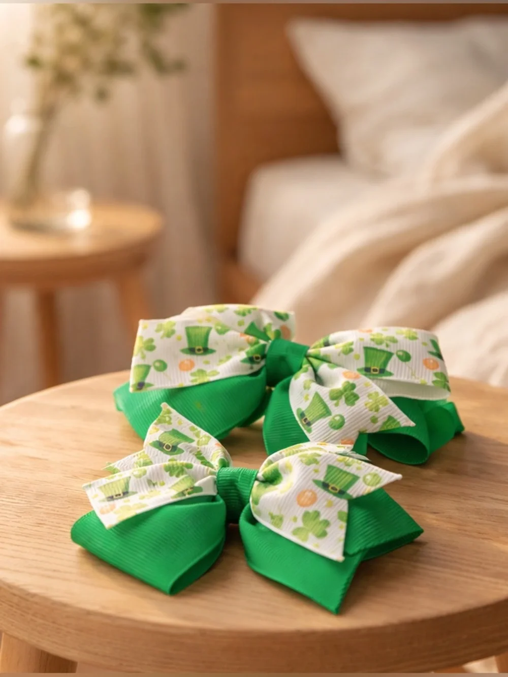 NWT  St. Patrick's Day hair bows - set of 2.  So cute
